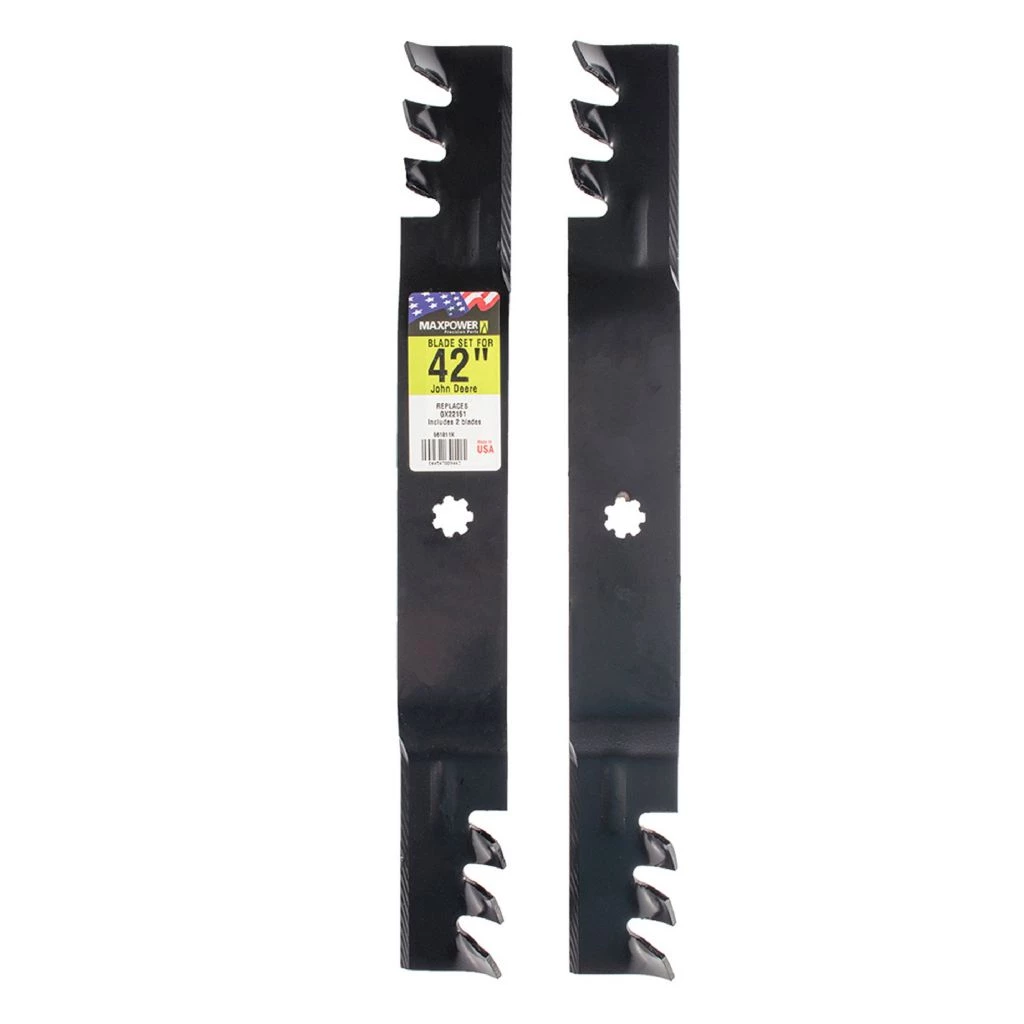 MaxPower 42 in. Deck Commercial Lawn Mower Mulching Blade Set for John Deere Mowers, 2 pk. 3 MaxPower 42 in. Deck Commercial Lawn Mower Mulching Blade Set for John Deere Mowers, 2 pk.