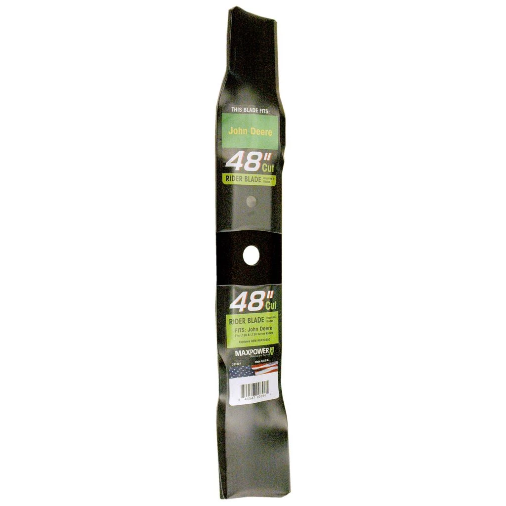 MaxPower 48 in. Deck Lawn Mower Blade for John Deere Mowers, 331807S 3 MaxPower 48 in. Deck Lawn Mower Blade for John Deere Mowers, 331807S