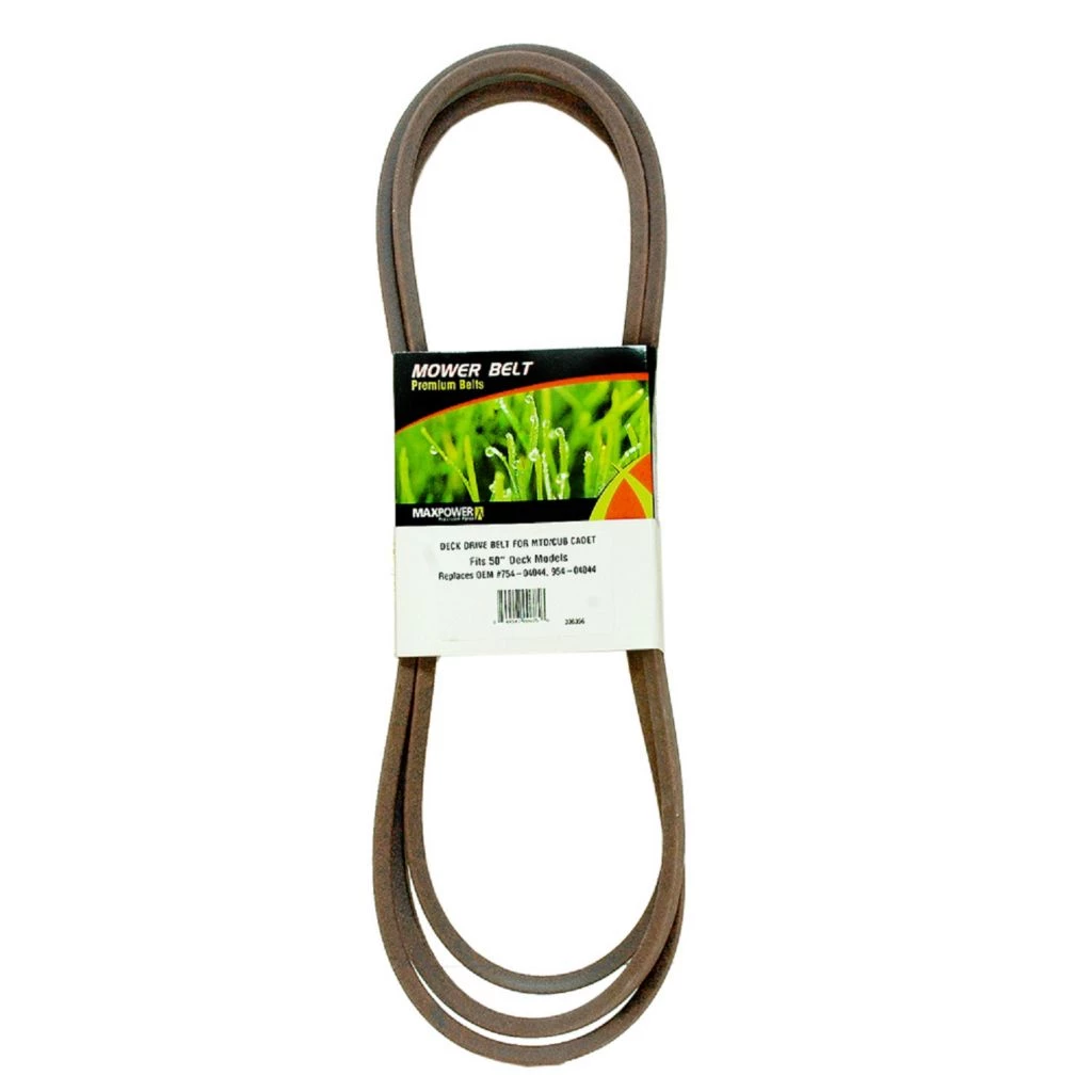 MaxPower 0.5 in. x 134 in. Lawn Mower Deck Drive Belt for Cub Cadet, MTD and Troy-Bilt Mowers 3 MaxPower 0.5 in. x 134 in. Lawn Mower Deck Drive Belt for Cub Cadet, MTD and Troy-Bilt Mowers