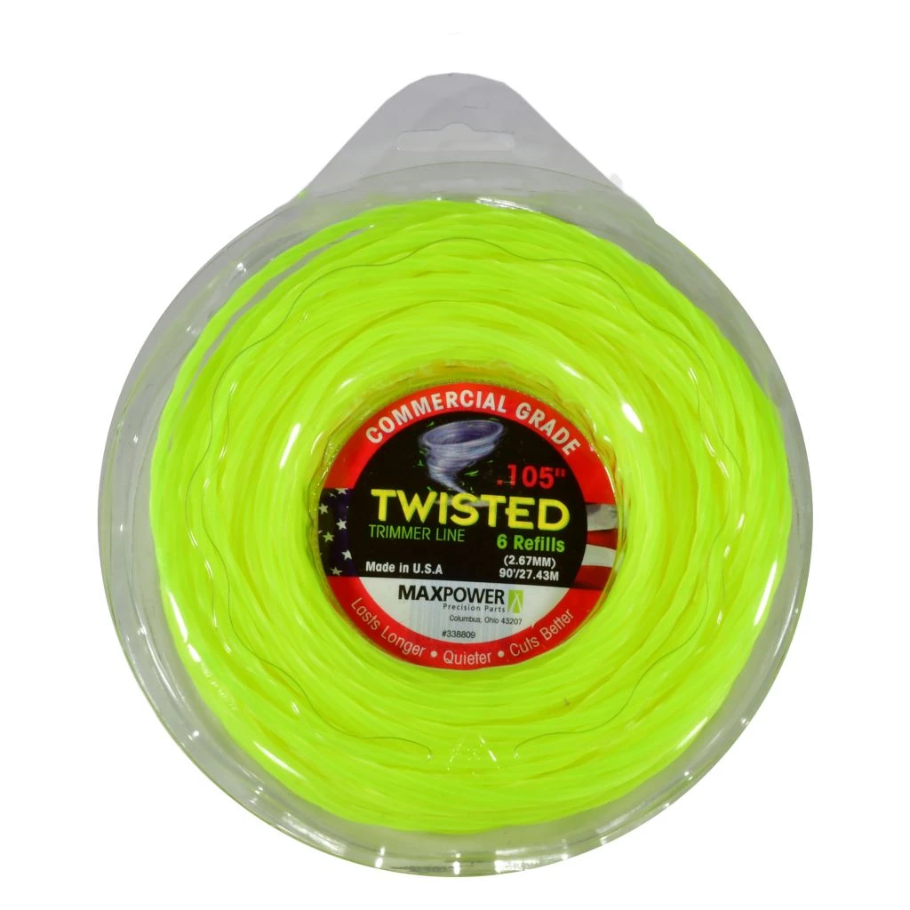 MaxPower Commercial Grade Twisted Trimmer Line, 0.105 in. x 90 ft., 6 Refills 3 MaxPower Commercial Grade Twisted Trimmer Line, 0.105 in. x 90 ft., 6 Refills